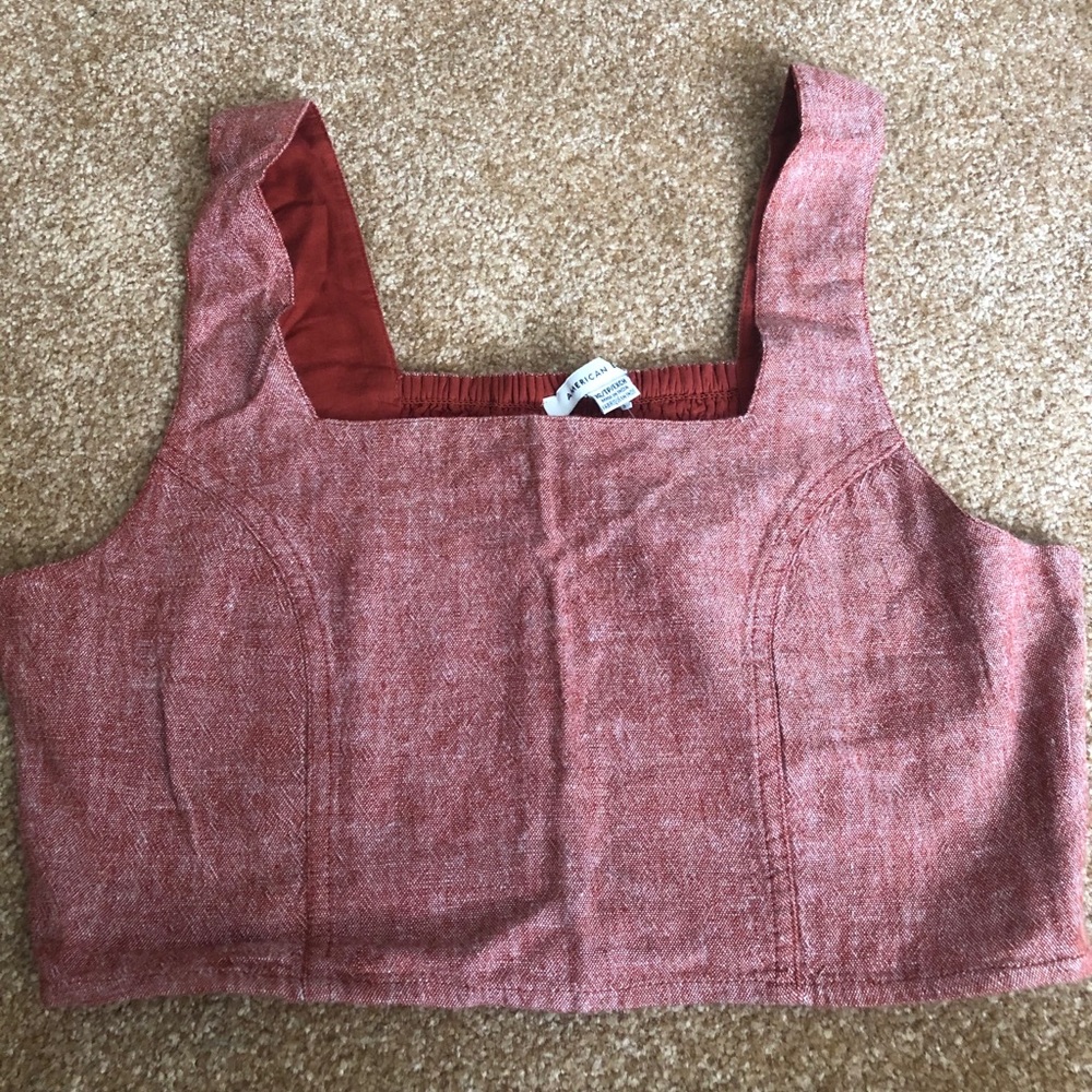 Washed Out Red Cropped Top